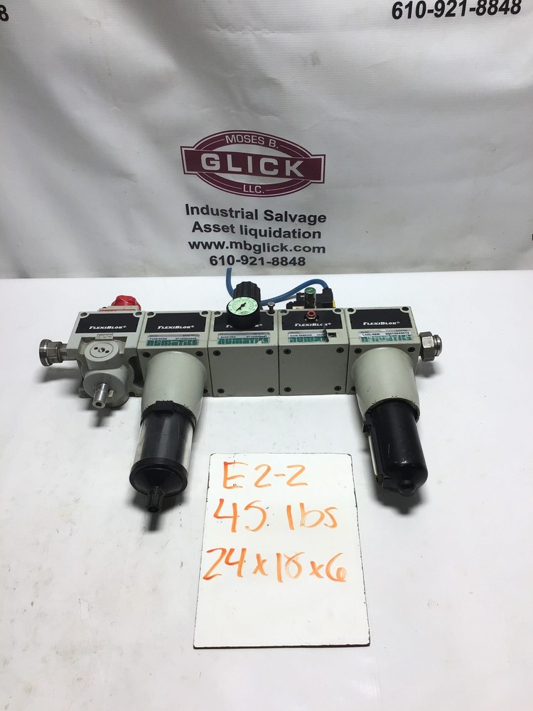 Numatics FlexiBlok Pressure Regulator/Filter/Lubricator/Soft Start Valve Combo.