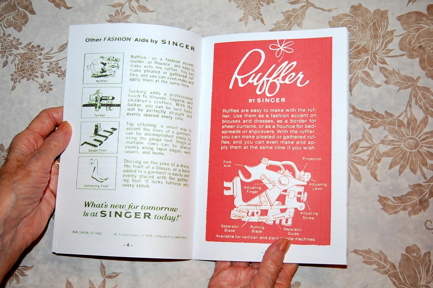 Rare Attachments Manual for Singer Sewing Machines 15, 66, 99, 201, 221 & Others