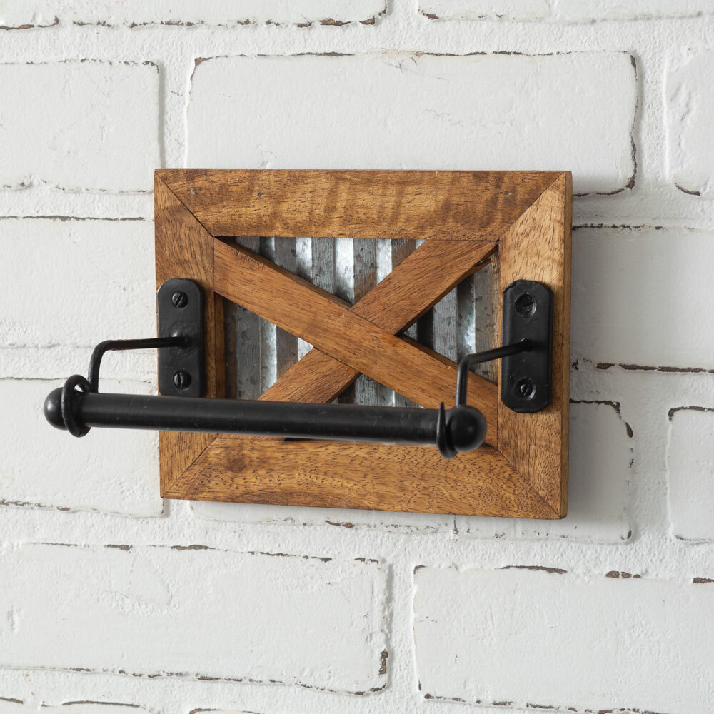 Rustic Barn door wall Toilet Paper Holder