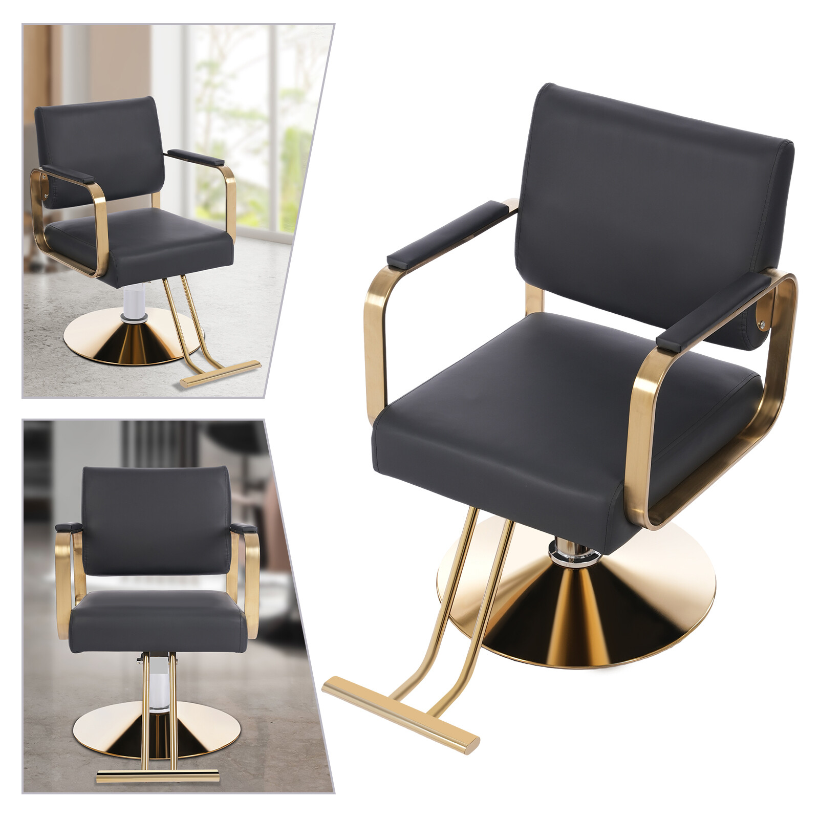 Salon Chair with Footrest For Hair Stylist Barber Height Adjustable 18.5-22 in