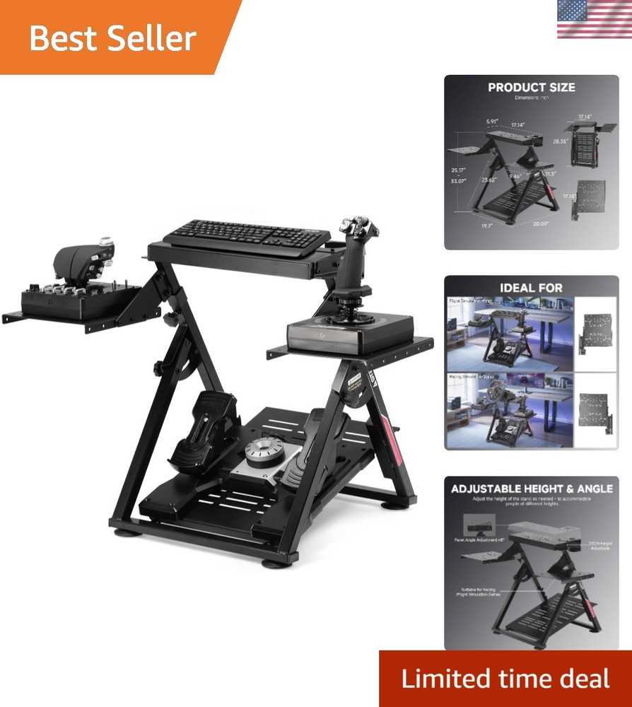 Flight Racing Simulator Stand - Fully Adjustable & Space-Saving Design