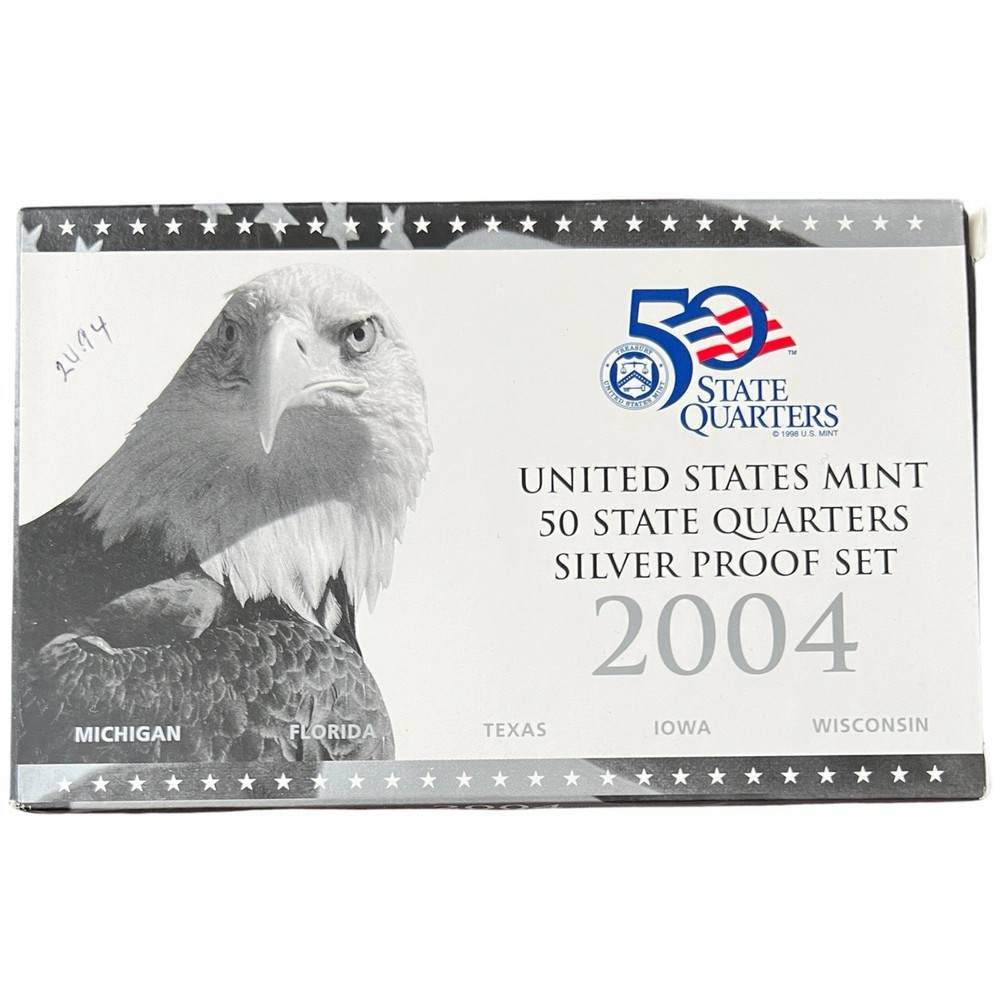 2004 State Quarter Silver Proof Set U.S. Mint Packaging OGP COA NB259