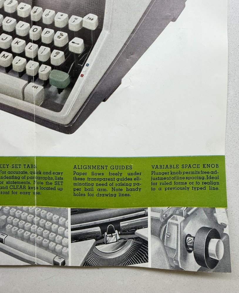 Original Olympia SM7 Typewriter Tri-fold Brochure