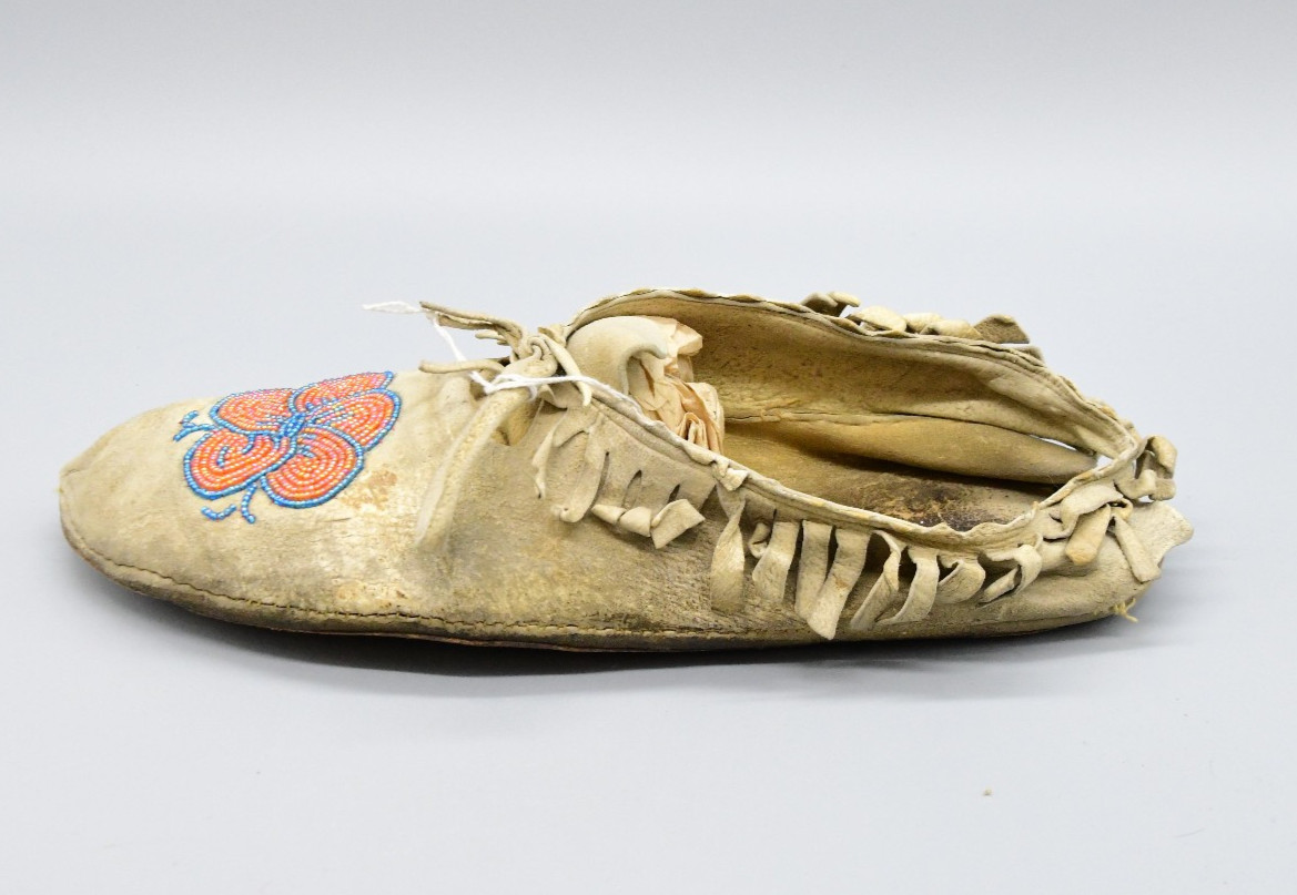 Crow Floral Beaded Deerhide Moccasins