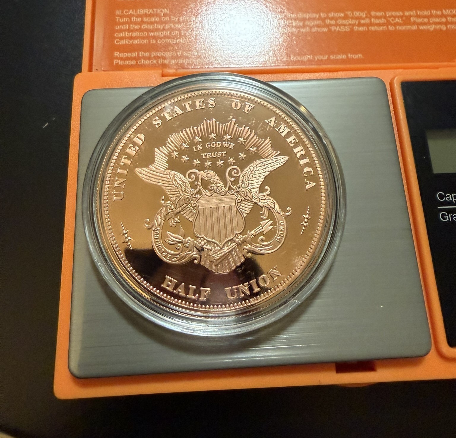 1877 Barber $50 Half-Union Proof 1.25 oz. Copper Round 99.9% Copper