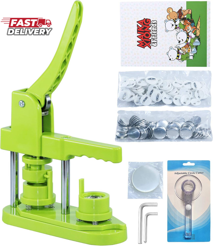 Button Maker Machine, (3Rd Gen) Installation-Free 25Mm(1 In) DIY Pin Button Make