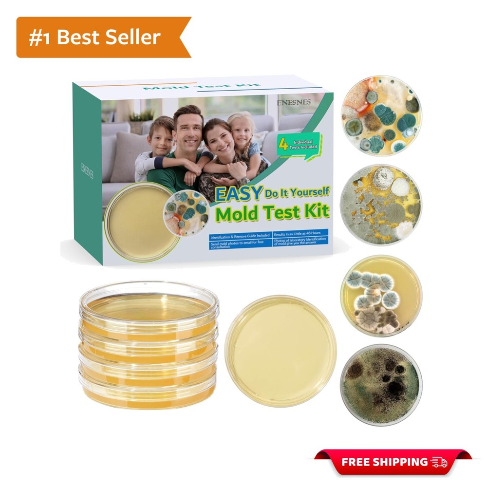 Comprehensive Home Mold  Kit - 4 AGAR Tests & Expert Identification Included
