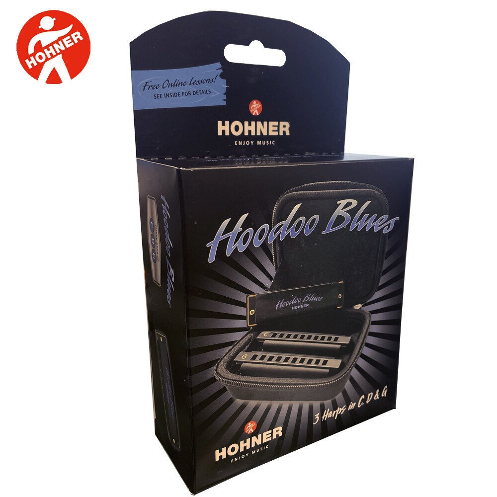 Hohner Hoodoo Blues Harmonica 3-Pack with Case C,D,G