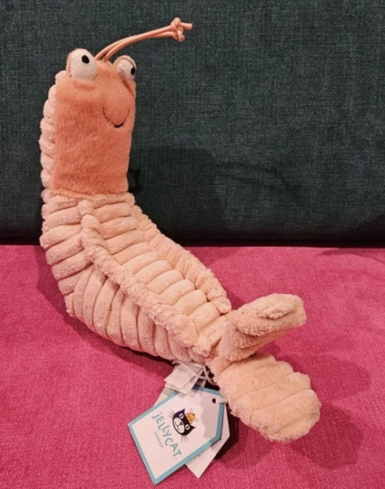 Jellycat SHELDON SHRIMP Soft Plush Toy Cute Stuffed Ocean Animal Doll Best Gift