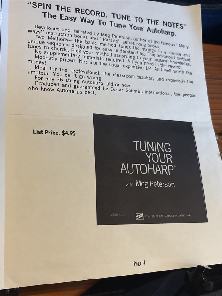 Autoharp Oscar Schmidt Model OS15B 15 chords 36 String