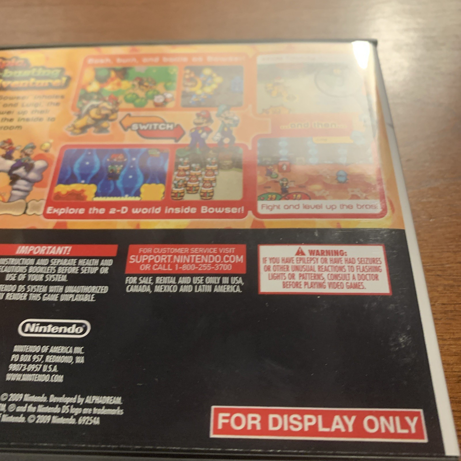 Mario & Luigi Inside Story / Nintendo DS Replacement *Case ONLY For Display Only