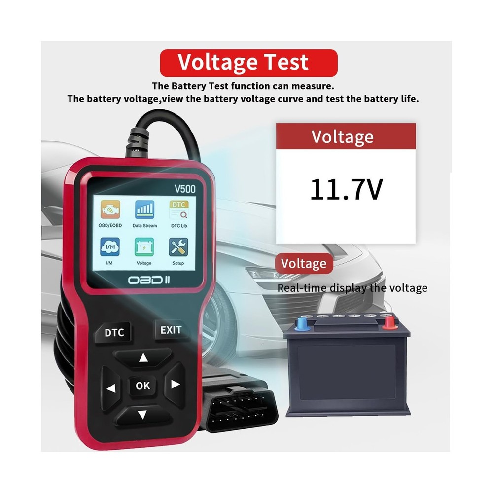 OBD2 Scanner Diagnostic Tool - Check Engine Light Code Scanner Tool with Rese...