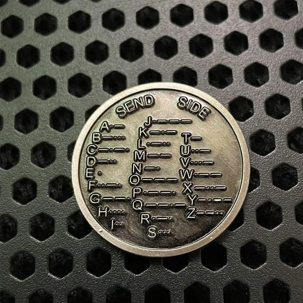 CW Morse Code Decoder Chart Medal Coin Morse Commemorative Coin Gift Prize NEW