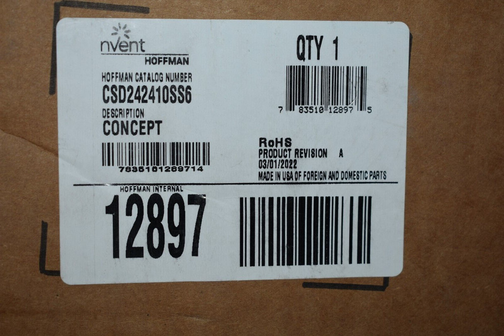 HOFFMAN CSD242410SS6, Industrial Control Panel SS Enclosure- NEW-Surplus