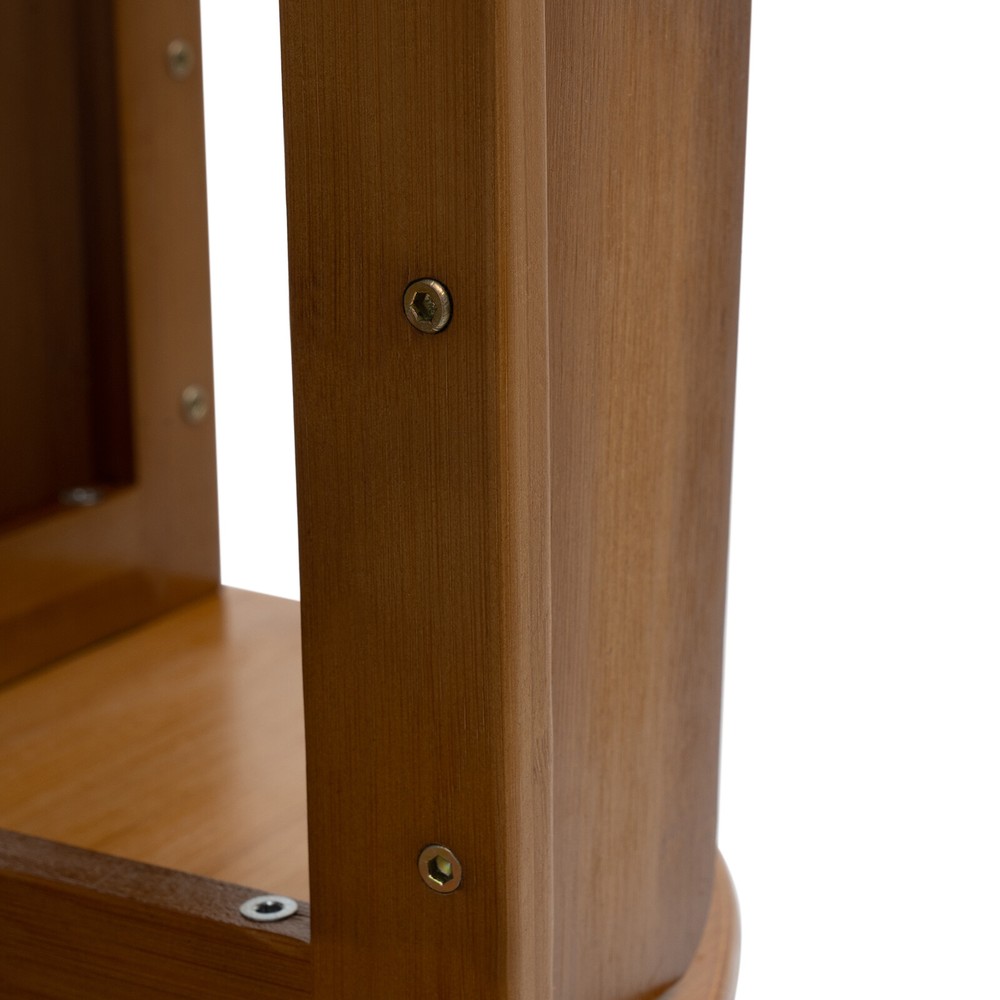 Multi Storage Table, Side Table with Rolling Wheels, Removable Swivel Bookcase