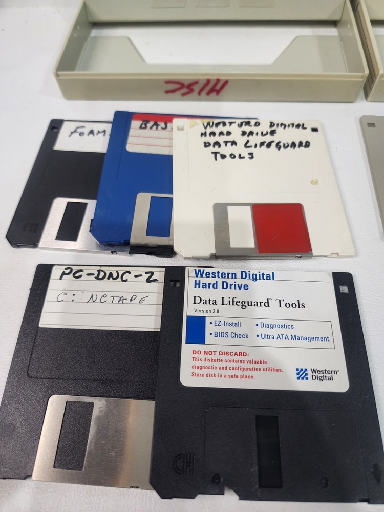 2 Computermate Floppy Disk Cases & 10 Misc 3.5 Floppy Disks