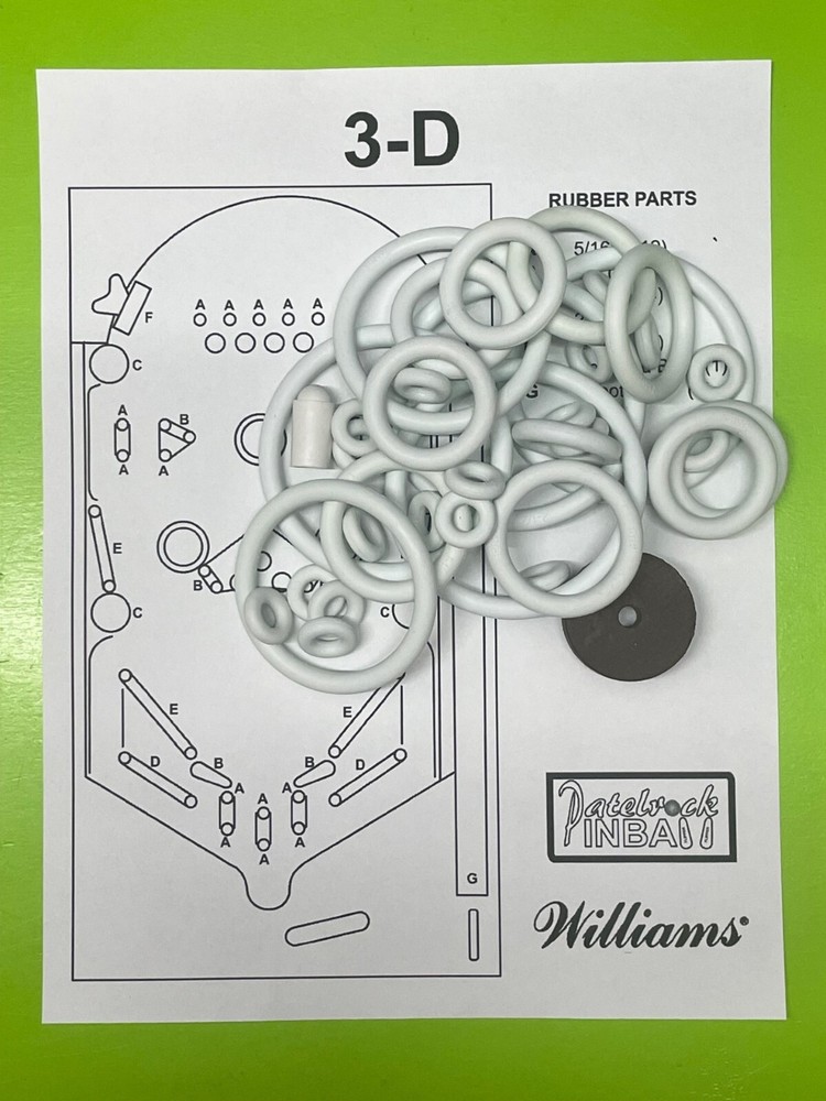 1958 Williams 3-D 3D Pinball Machine Rubber Ring Kit