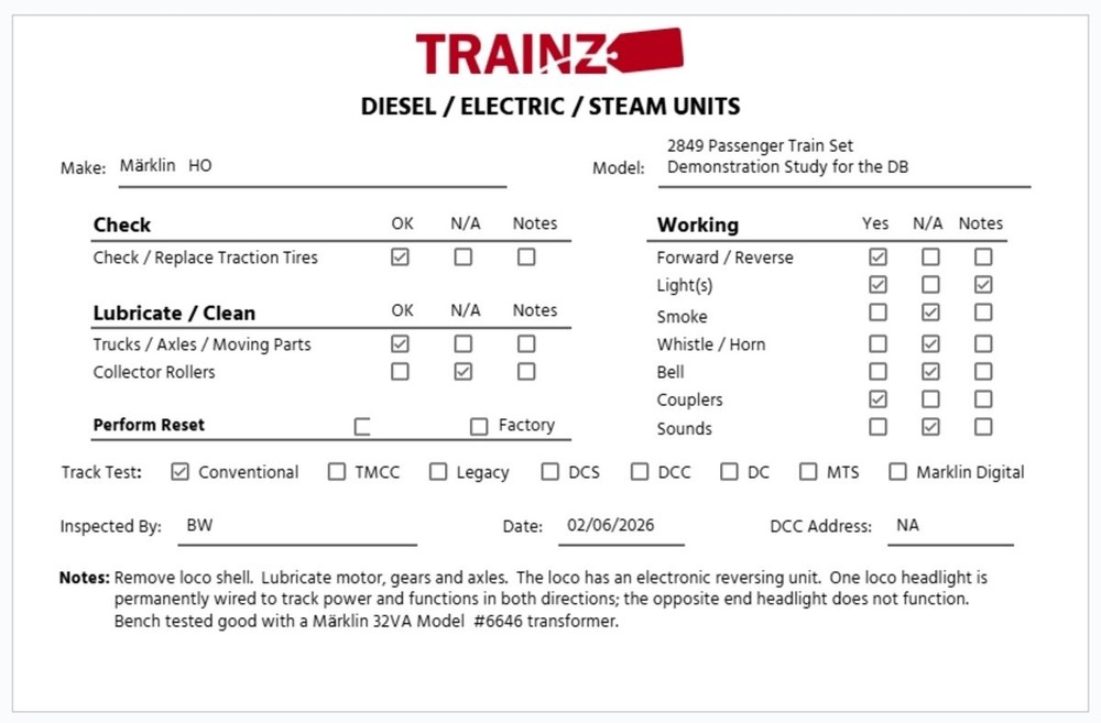 Marklin 2859 HO DB Demonstration Electric Train Set EX/Box