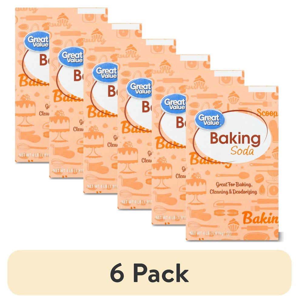 (6 pack) Great Value Baking Soda, 4 lb