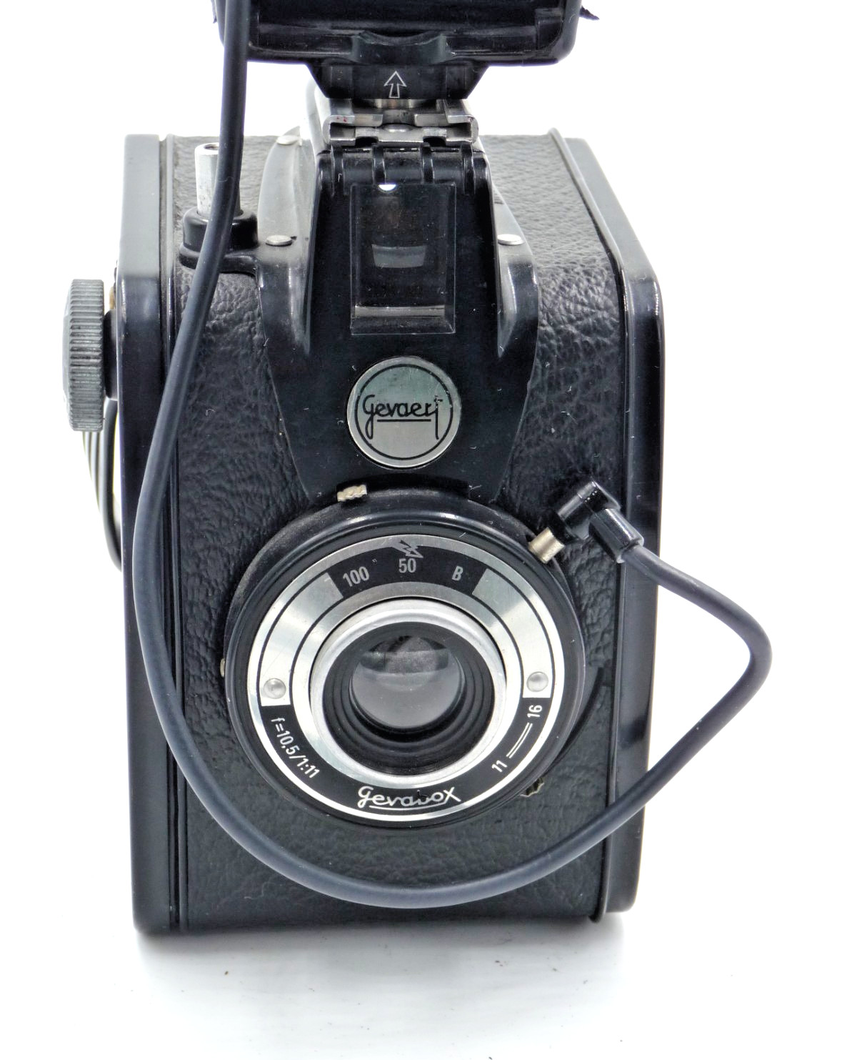 Gevaert Gevabox Art Deco box camera with Agfalux flash