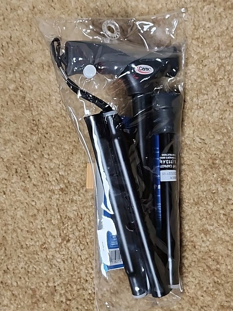Carex Folding Cane Adjustable Length 33”-37”