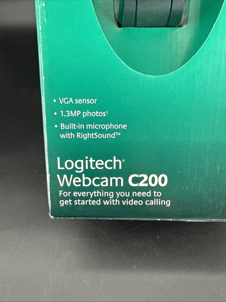 Logitech Webcam C200 USB V-U0011 Grey Black Manual Focus TESTED