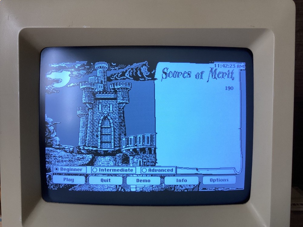 Vintage Macintosh Mac Program Game DARK CASTLE 800K Disk 512k, Plus, SE, Classic