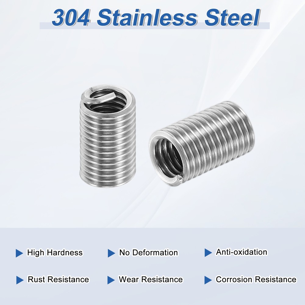 20pcs Wire Thread Inserts 8#-32 UNC 3D 12.6mm Helical Threaded Sleeve