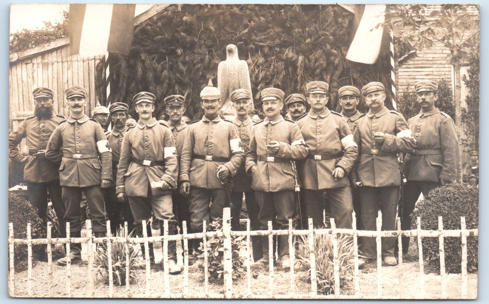 WWI German Soldiers Medical Swords Carved Eagle Real Photo Postcard RPPC