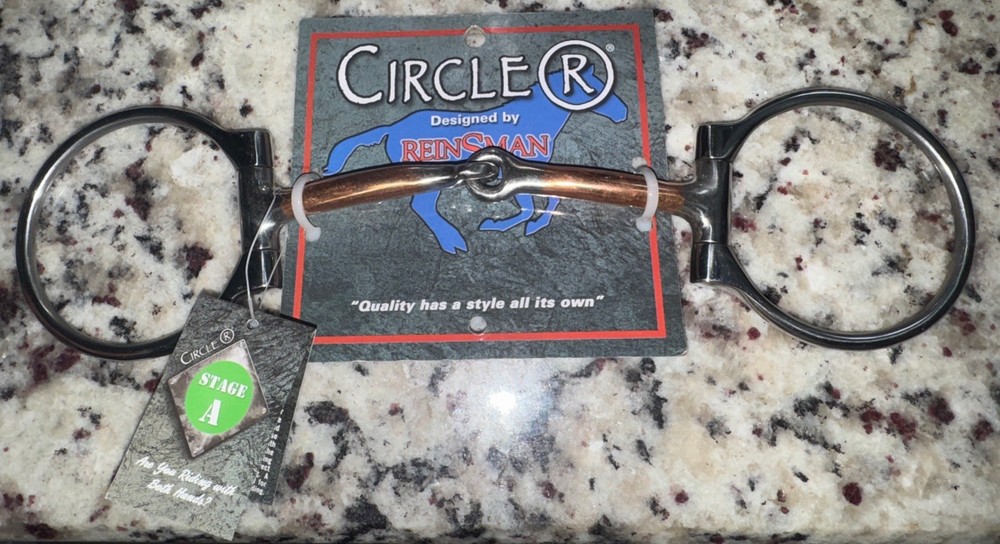 ✨ Circle R #CR225 Bit Offset D Ring 3/8”Smooth Copper Snaffle Stage A 5" Mouth