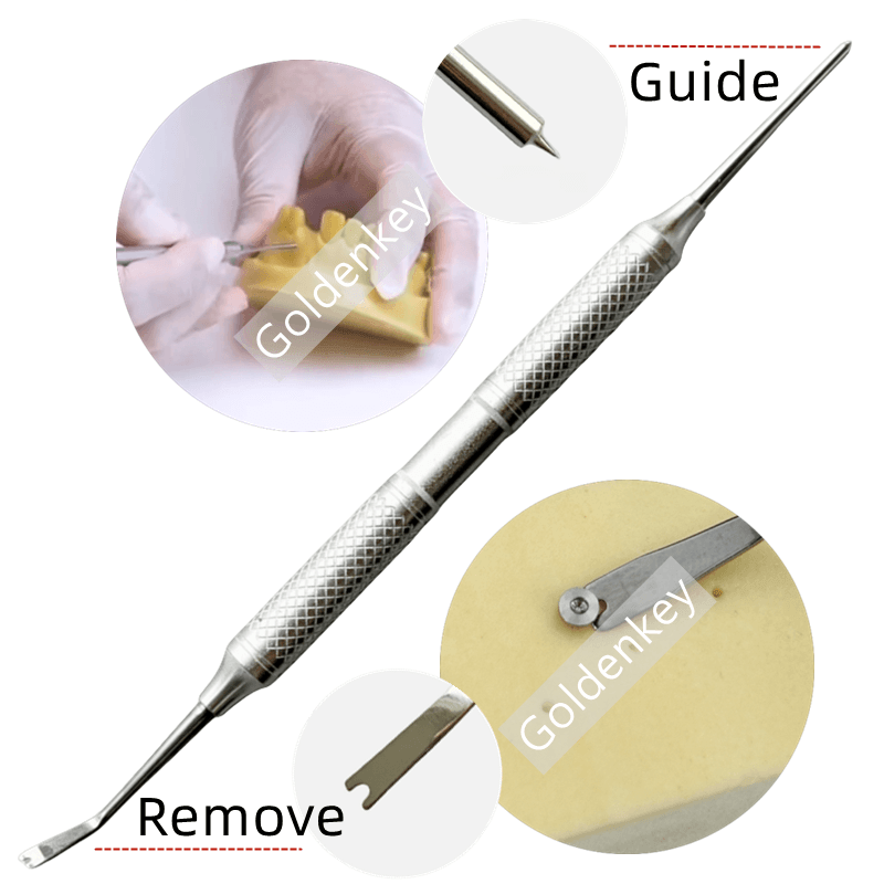 Dental Bone Tack Ejector GBR TAC Remove Pilot Guide Hole Double Head Handle