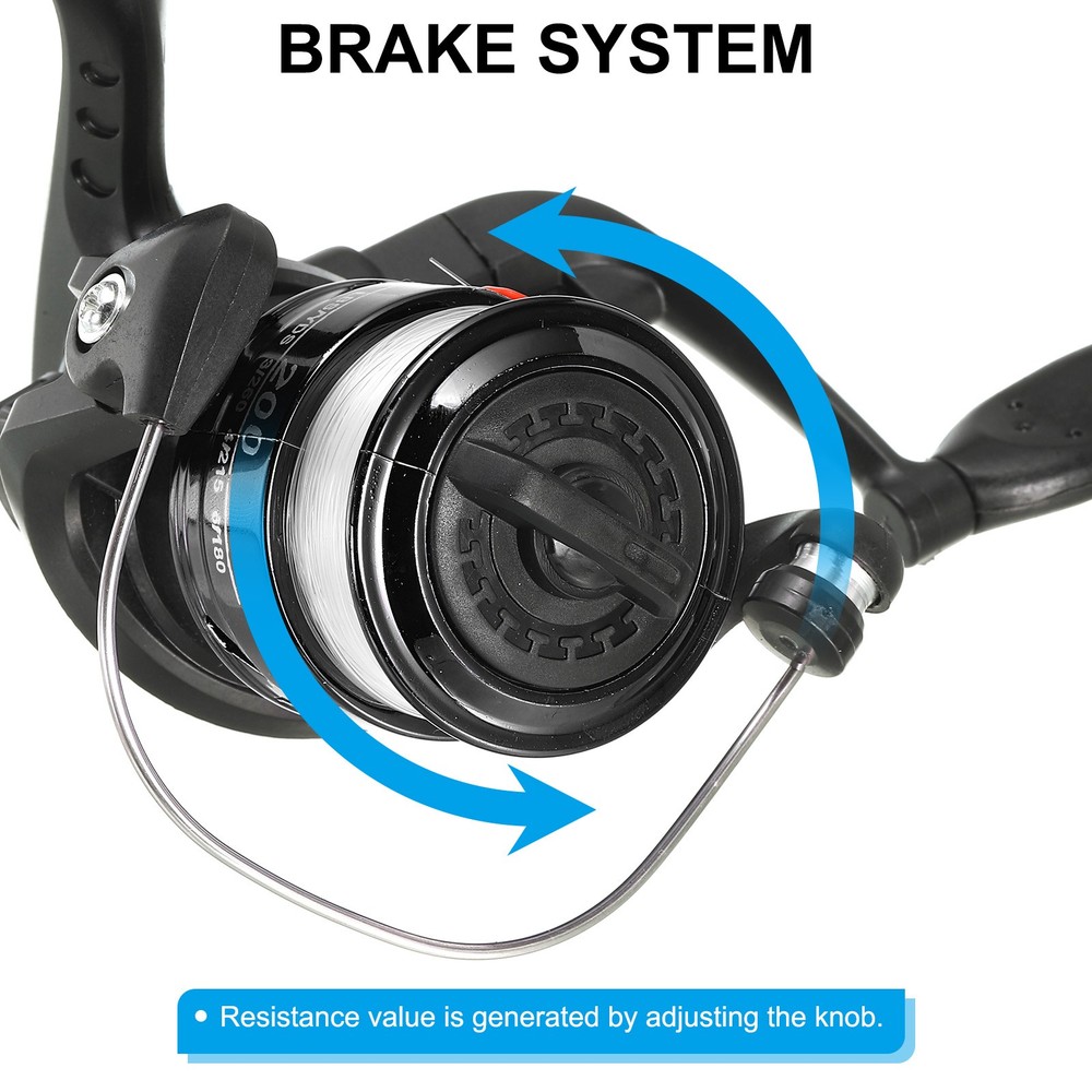 Fishing Reel, Left/Right Interchangeable Handle, Black