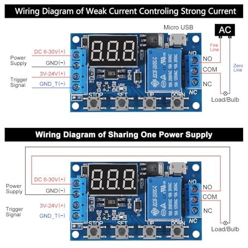 6pcs DC 6-30V Timer Relay Programmable Delay Relay Module Cycle Timer with LCD