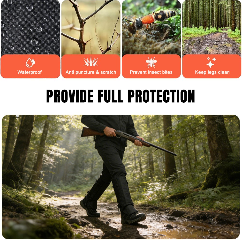 Outdoor Snake Gaiters Adjustable Anti-Bite Leg Guards Waterproof Chap Protector