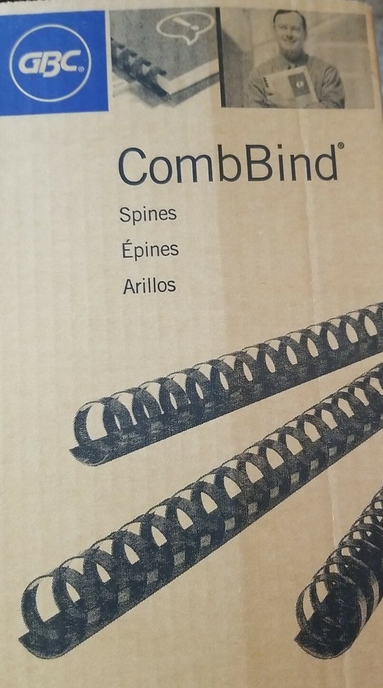 GBC Combind 5/8  16mm Spines, Black 100 Pack / 125 Sheet Capacity