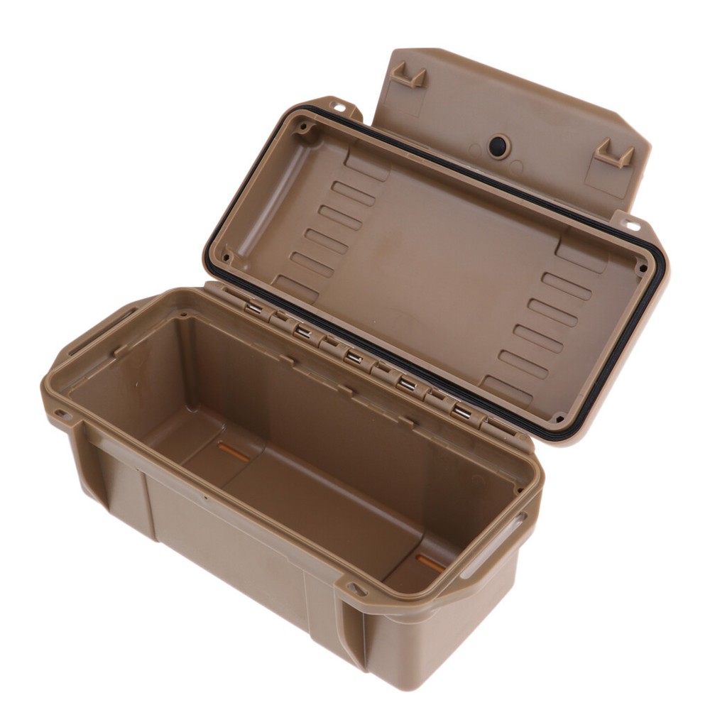 Waterproof Container Box Storage Shockproof Travel Outdoor Brown