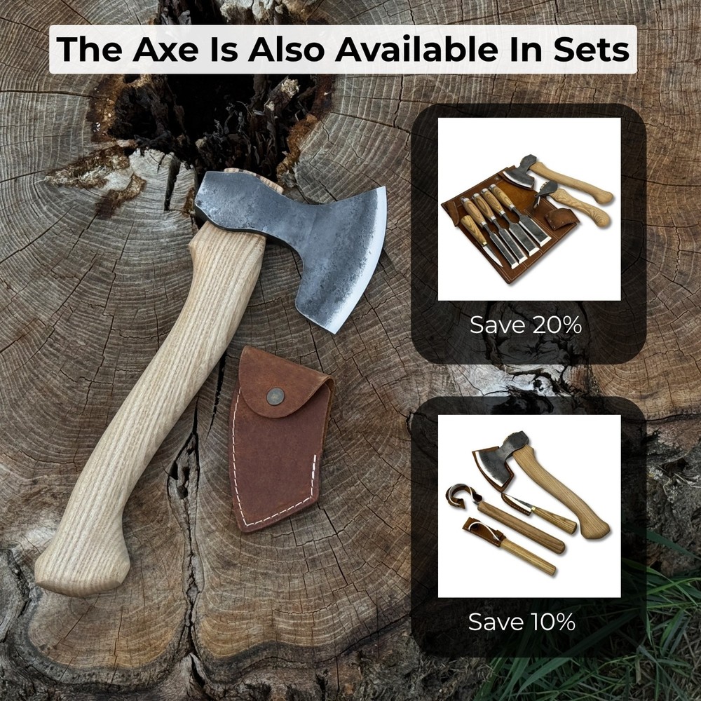 Spoon Carving Axe. Chopping Axe for Woodworking. Sharp Carbon 52100 Blade