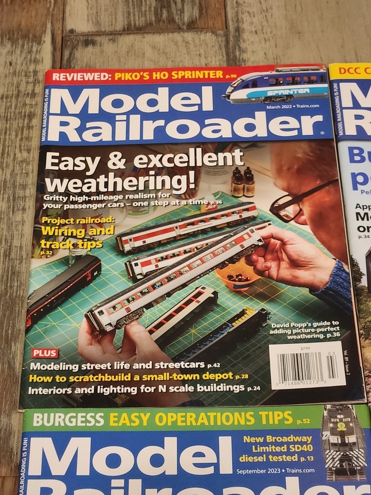 Model Railroader Train Magazine 6 Issues 2022 - 2023 Display Layout