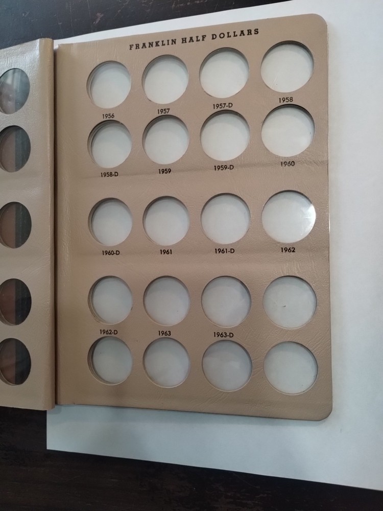 FRANKLIN HALF DOLLARS 1948 1963 DANSCO EMPTY BOOK FOLDER 7165 COIN STORAGE L3