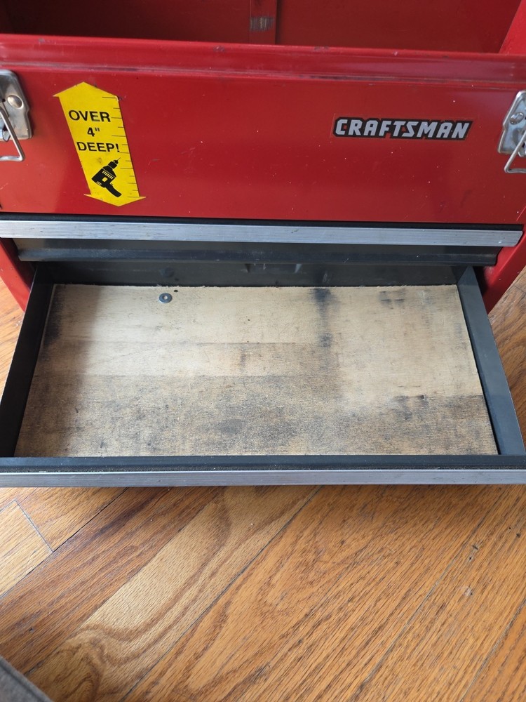 Vintage Craftsman 2 Two Drawer Deep Top Tool Box Red Toolbox