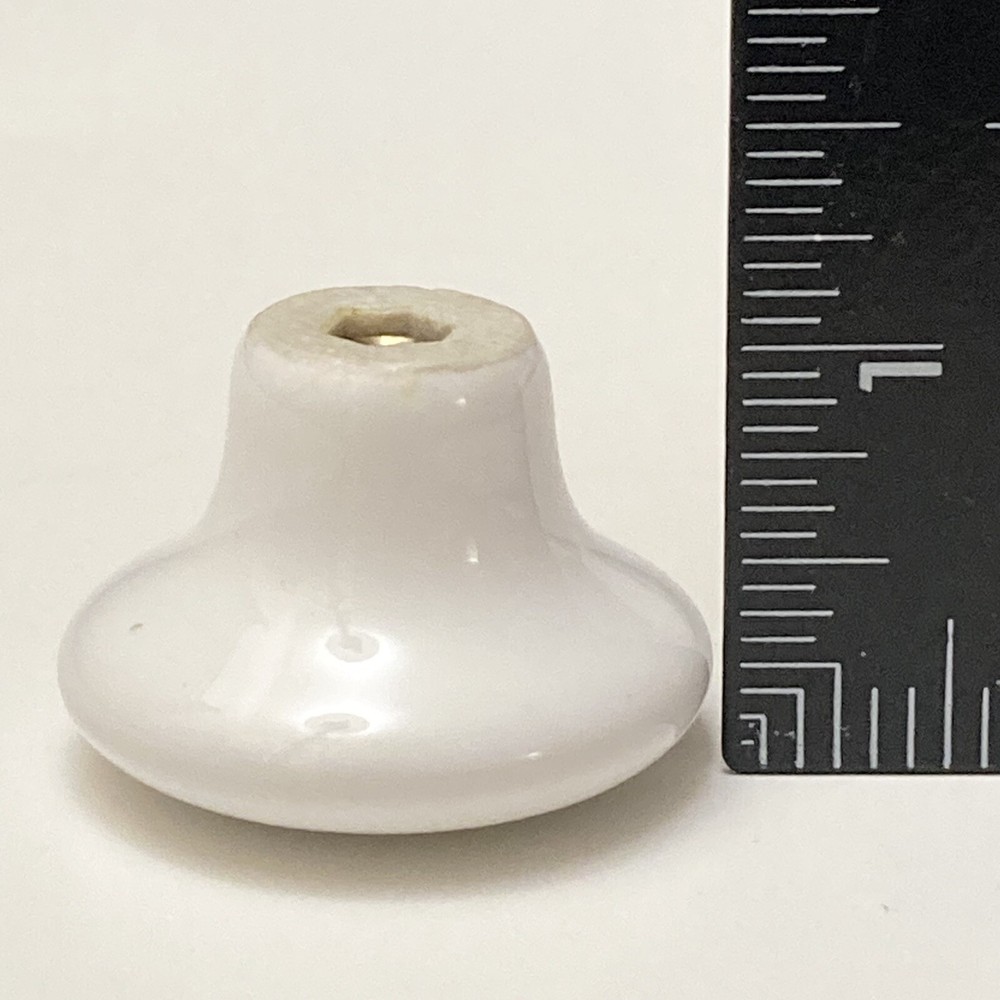 6 Pieces WHITE PORCELAIN Classic Cabinet Door Drawer Pulls Knobs 1.5" ROUND