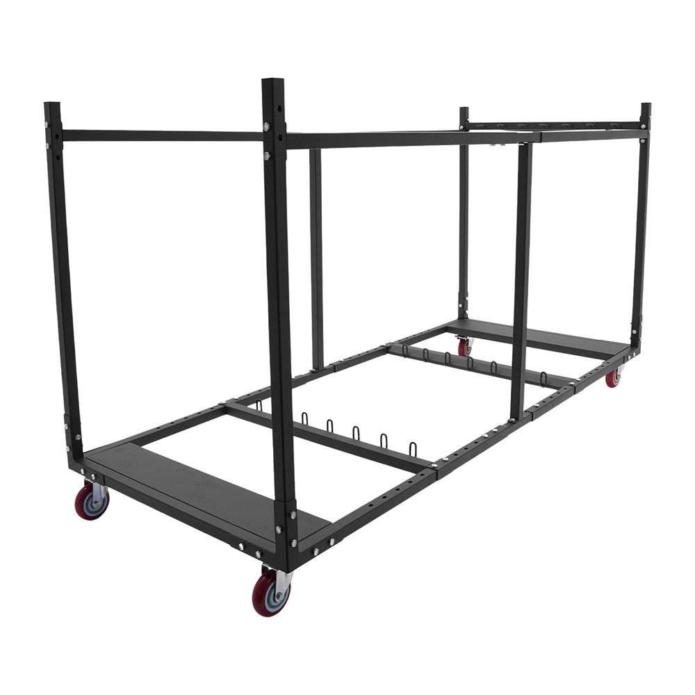 Folding Table Cart for 10 Tables, Adjustable with 4 Easy-Move Wheels