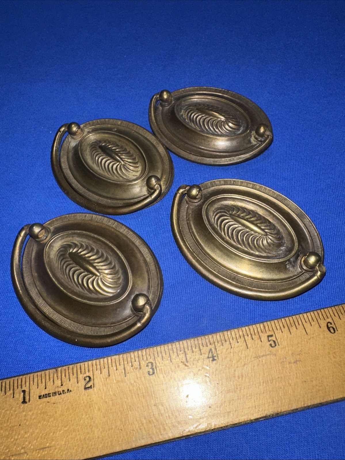 4 Vintage Drop Handle Drawer/Door Cabinet Pulls Elegant Design! 2.5 inch Hole