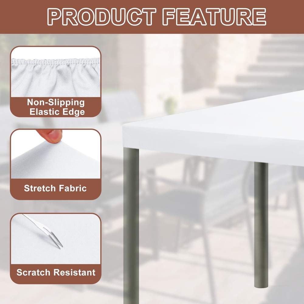 Fitted Tablecloth Fit 5ft Rectangle Table, Table Cover (60"x30", White)