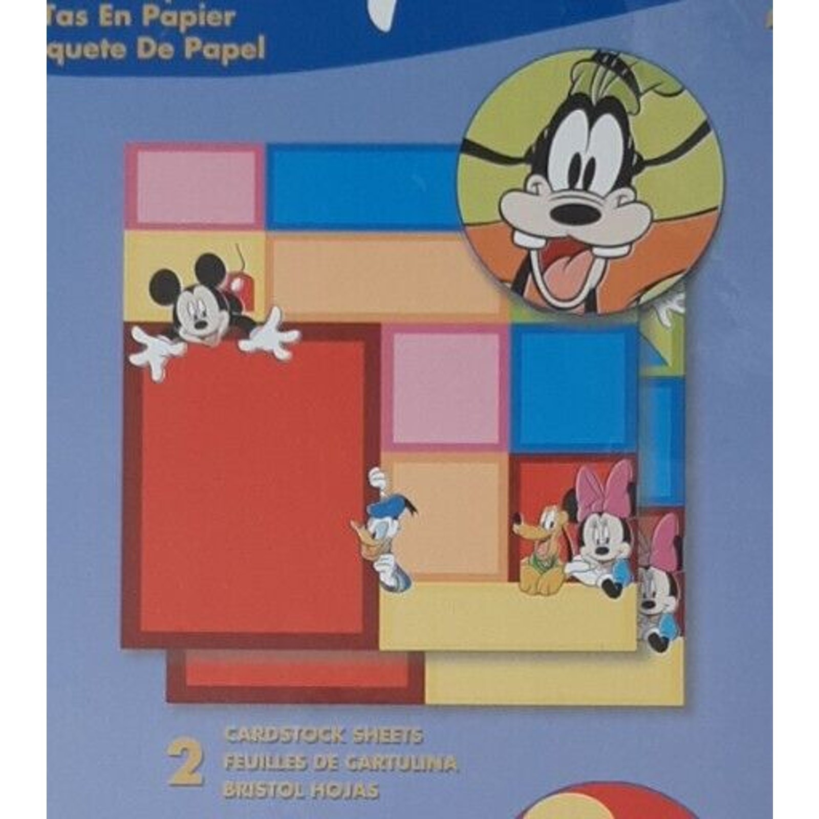 Disney 12”x12” Paper Pack 6 sheets NEW Mickey Minnie Mouse Pluto Goofy Donald