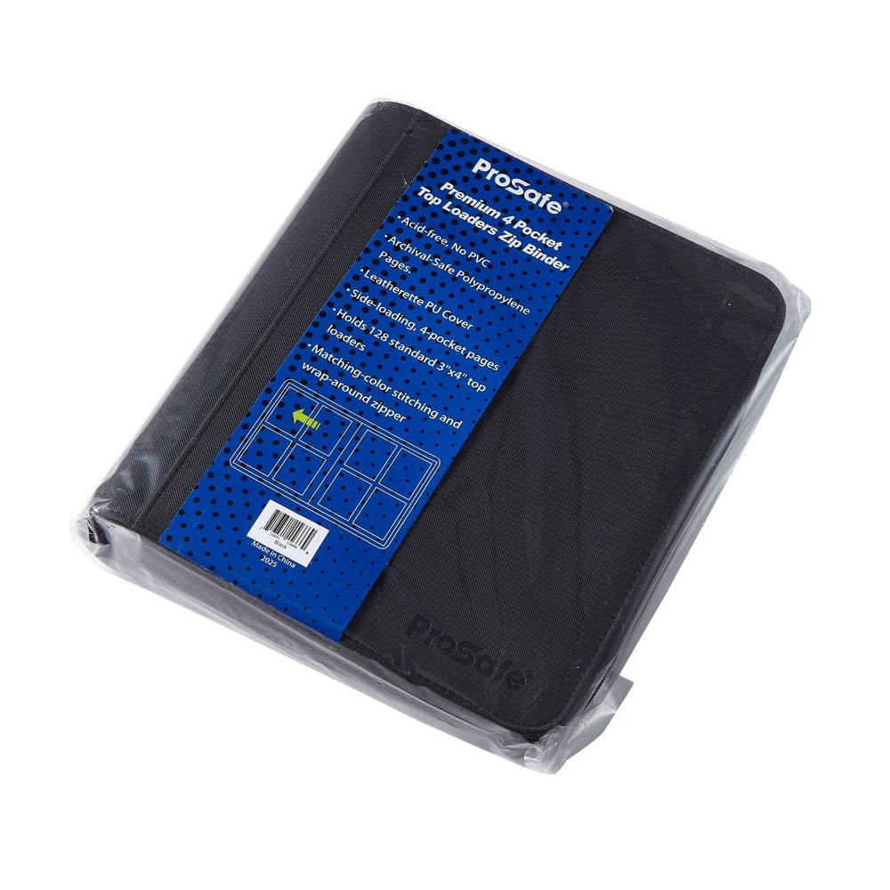 ProSafe Premium Top Loader Card Binder 4 pockets zippered 128 Cards New Black