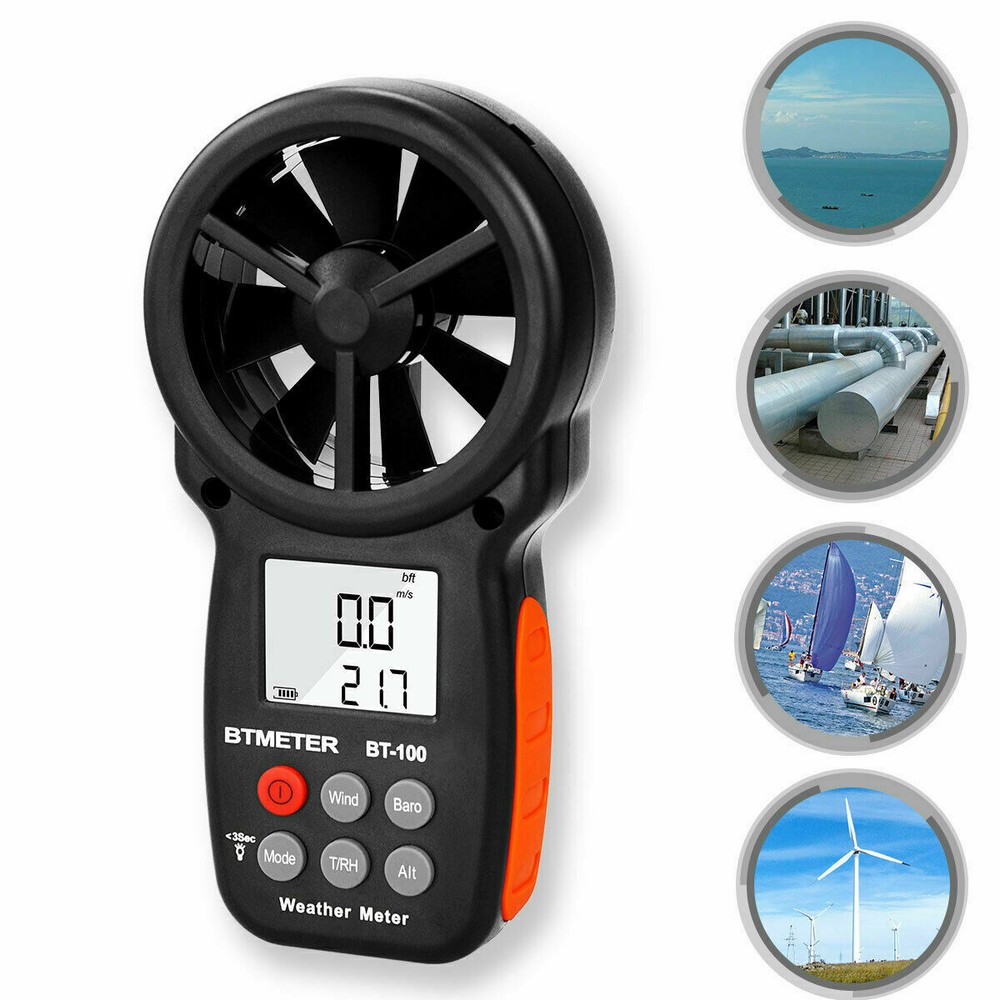 Handheld Wind Speed Meter Anemometer Altitude Humidity Temperature Barometer LCD