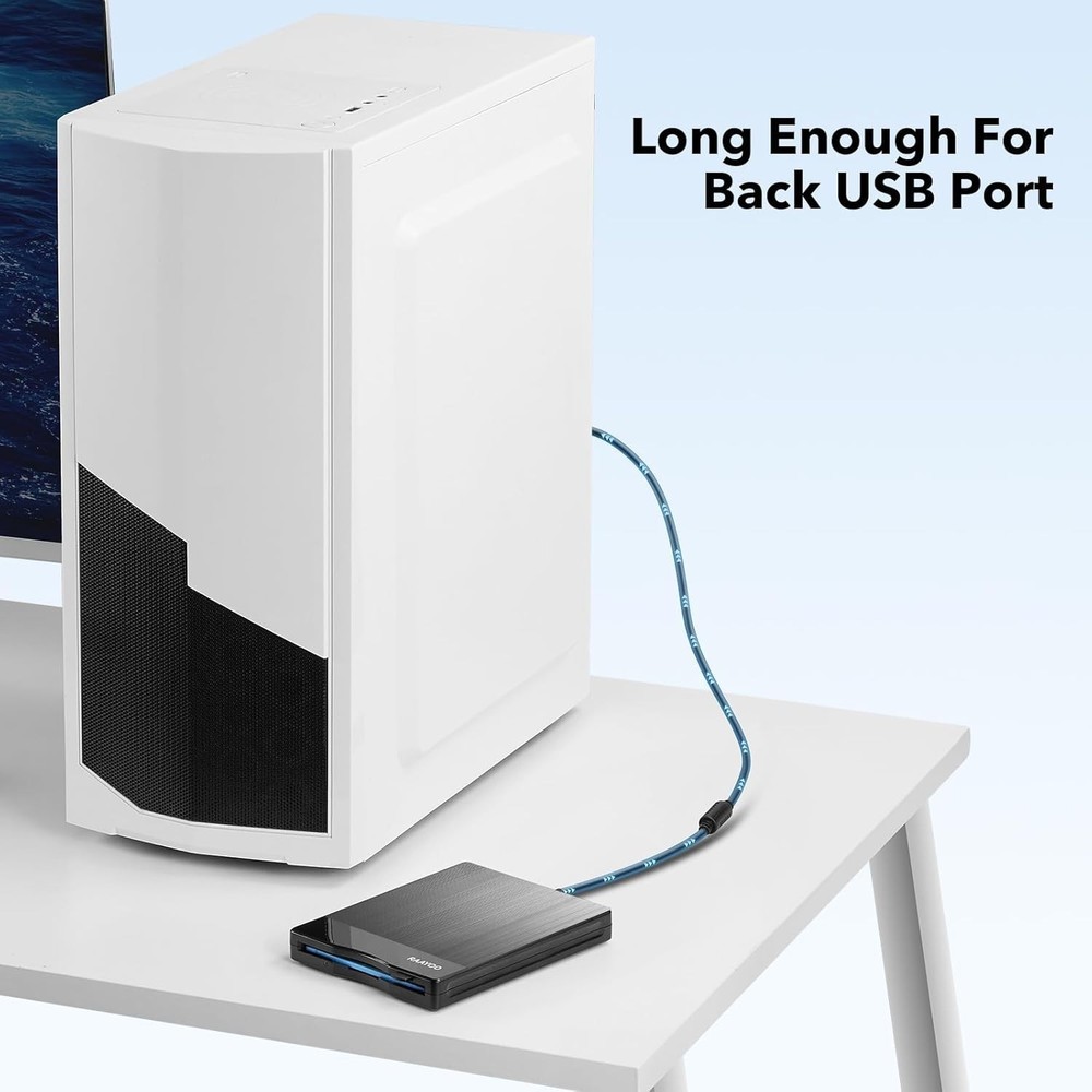 Floppy Disk Reader 3.5 Inch USB Floppy Disk Drive External 3 1/2 Floppy Disc Rea