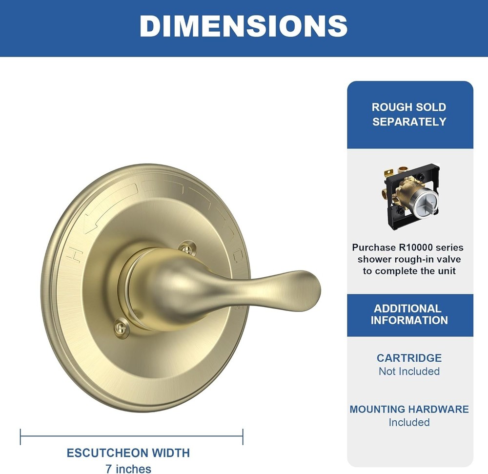 Single-Function Shower Trim Kit, Champagne Bronze