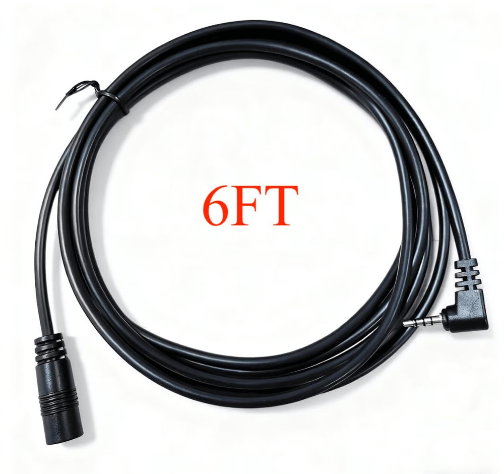 2.5Mm Dash Cam Rear View Camera Extension Cable, (6Ft Thicker) 90 Degree Backup